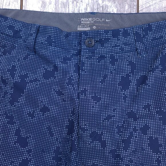 Nike Shorts Mens 34 Blue Tech Camo Modern Fit Tour Performance Bermuda Athletic - Picture 4 of 8